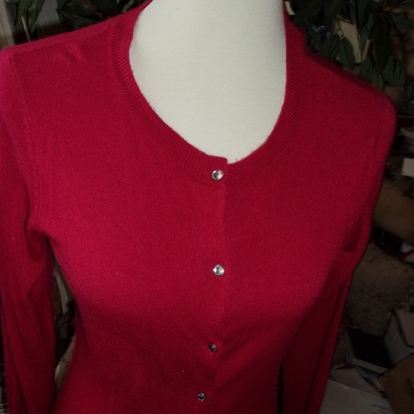 4 FOR $40~New York & Cardigan Red Sweater M With F - Picture 2 of 8